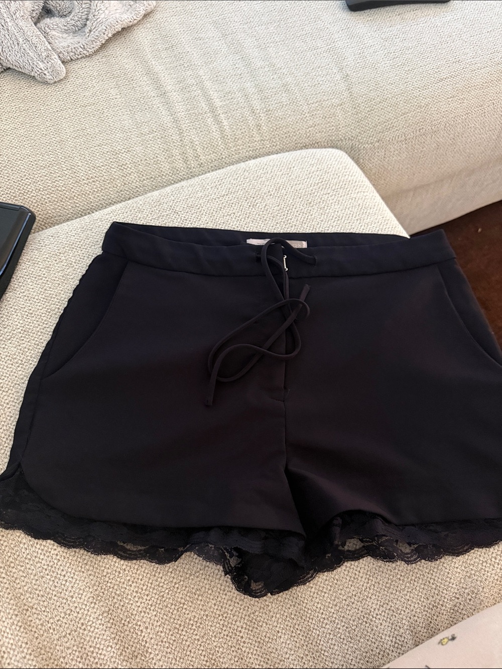 Forever 21 Black Lace-Trim Shorts